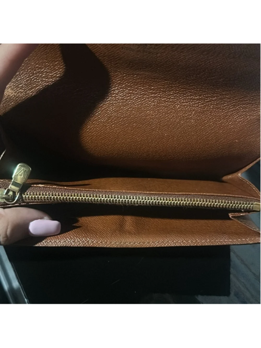 Authentic Louis Vuitton Brown long Sarah Monogram Wallet with certificate